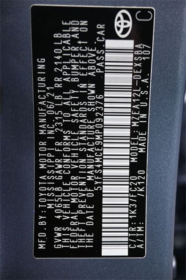 2021 Toyota Corolla SE CVT - 22936244 - 7