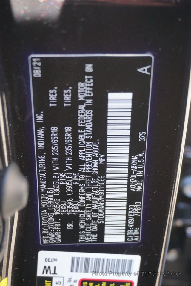 2021 Toyota Highlander Hybrid XLE CARPLAY REAR CAMERA LEATHER SUNROOF 3RD SEAT LOADED!! - 23002925 - 42