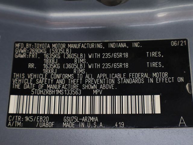 2021 Toyota Highlander XLE AWD - 23002801 - 61