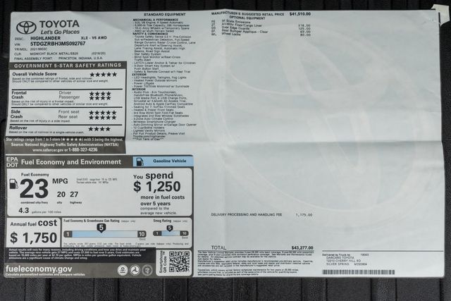 2021 Toyota Highlander XLE AWD - 22903209 - 55