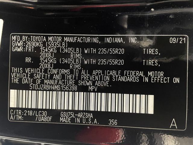 2021 Toyota Highlander XSE AWD - 22954592 - 51