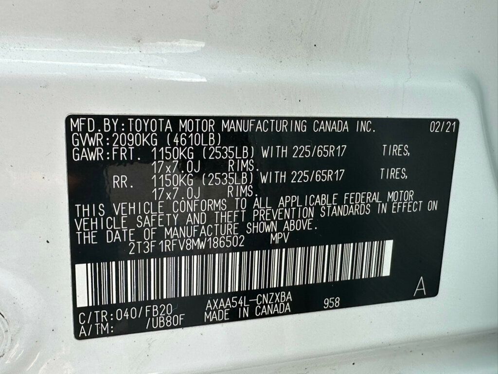 2021 Toyota RAV4 LE AWD - 23059126 - 36
