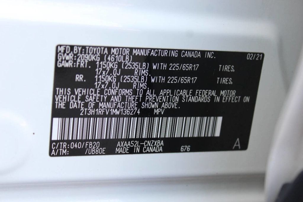 2021 Toyota RAV4 LE FWD - 22873667 - 25