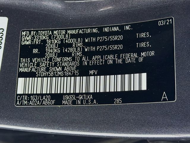 2021 Toyota Sequoia Nightshade 4WD - 22994980 - 38