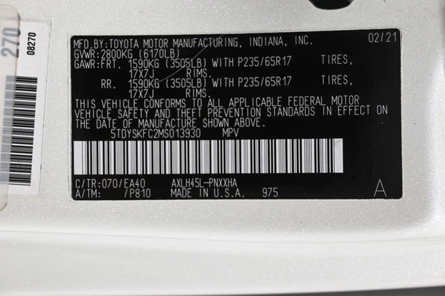 2021 Toyota Sienna XLE AWD 7-Passenger - 23092641 - 34
