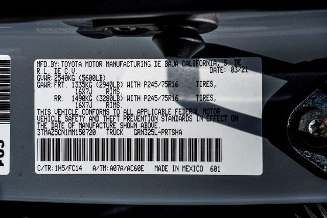 2021 Toyota Tacoma 2WD SR5 Double Cab 5' Bed V6 Automatic - 22954173 - 43