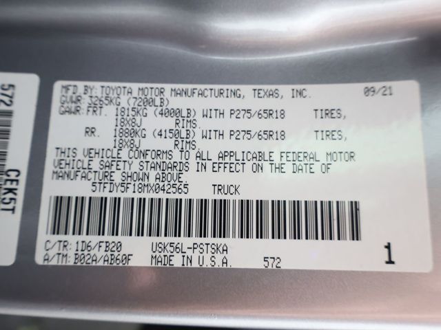 2021 Toyota Tundra 4WD SR5 CrewMax 5.5' Bed 5.7L - 23046402 - 46