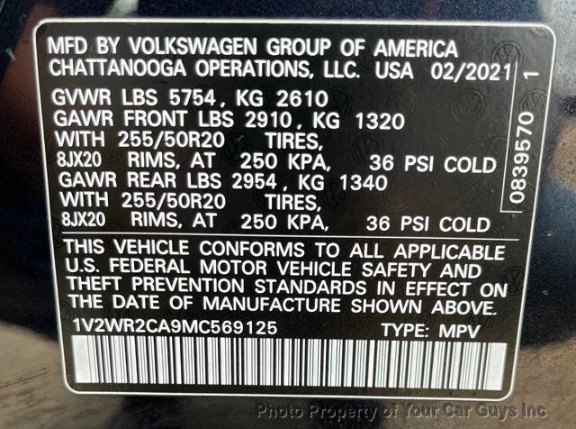 2021 Volkswagen Atlas  - 23036404 - 28