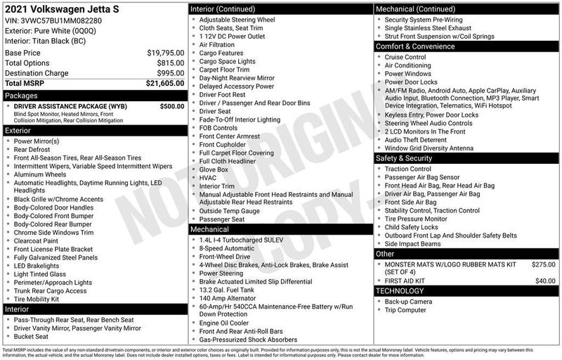 2021 Volkswagen Jetta S Automatic - 22954350 - 5