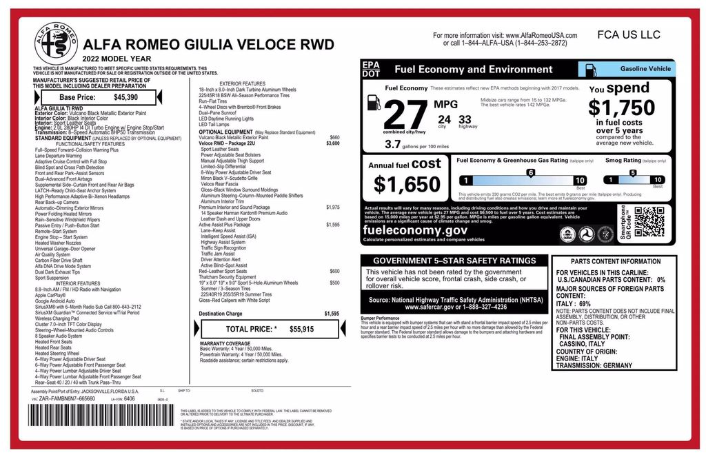 2022 Alfa Romeo Giulia Ti Sedan 4D - 22110931 - 35