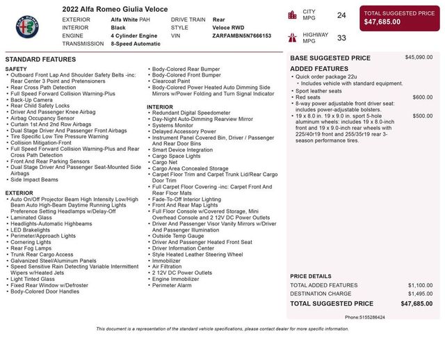 2022 Alfa Romeo Giulia Veloce - 23073560 - 2