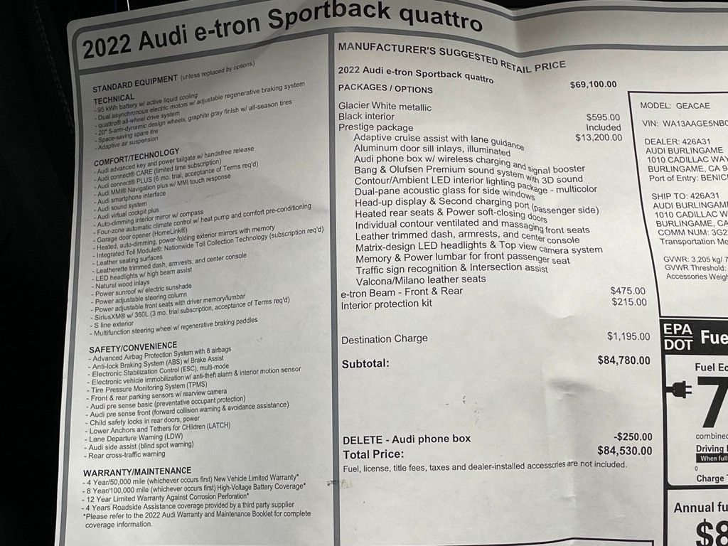 2022 Audi e-tron Sportback S line Prestige quattro - 22988195 - 56