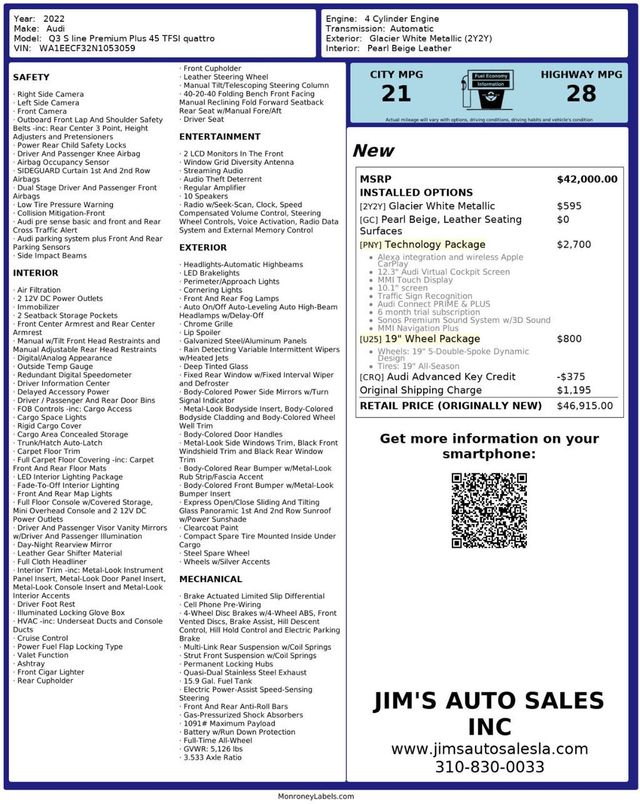 2022 Audi Q3 S line Premium Plus 45 TFSI quattro - 22849232 - 6