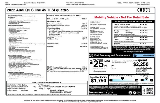 2022 Audi Q5 S line Premium 45 TFSI quattro - 23080529 - 16