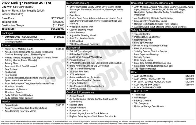2022 Audi Q7 Premium 45 TFSI quattro - 22939112 - 5