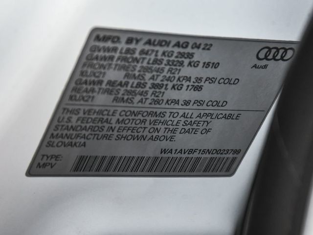 2022 Audi Q8 55 Premium - 23035763 - 22