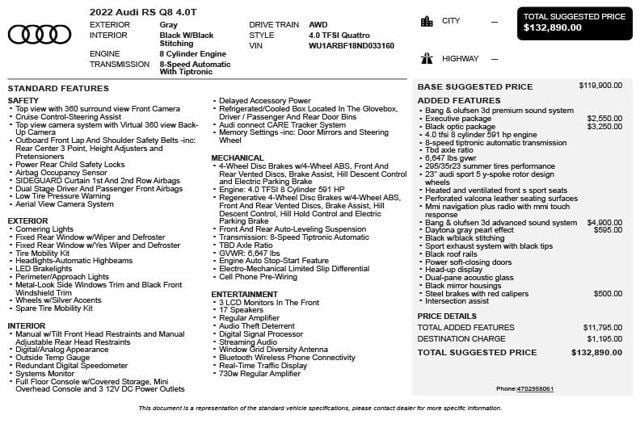 2022 Audi RS Q8 4.0 TFSI quattro - 23046125 - 2