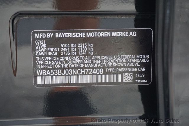 2022 BMW 5 Series 540i Sedan M SPORT/PREMIUM/LUXURY SEATING/20" WHEELS/HUD LOADED! - 23074618 - 43
