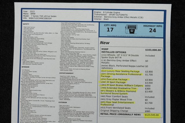 2022 BMW 7 Series 750i xDrive - 22929292 - 64