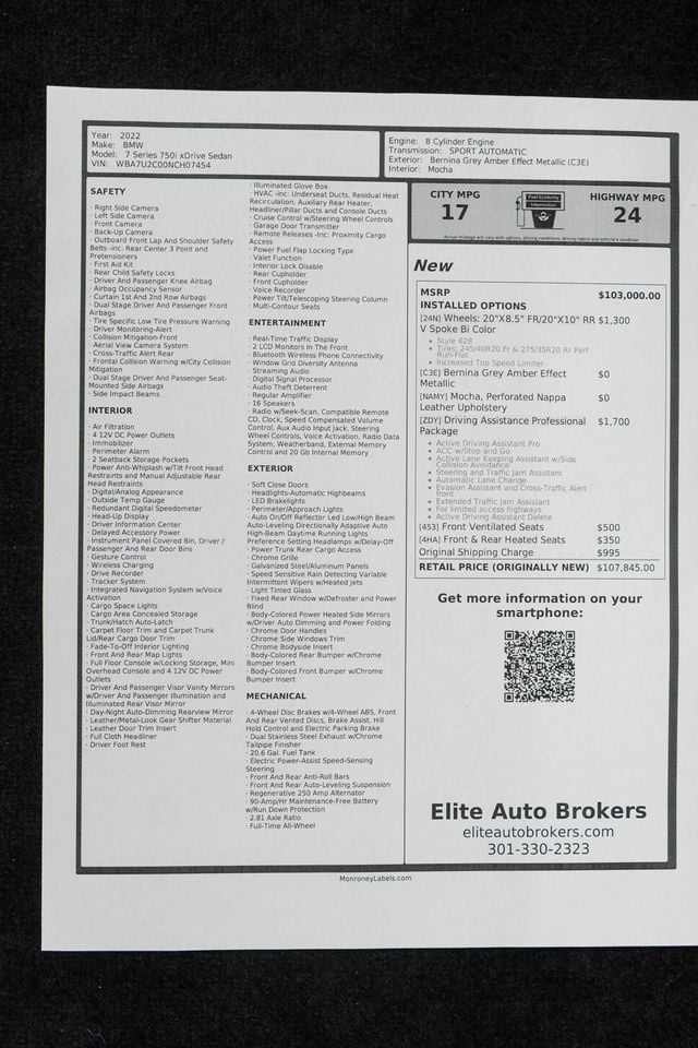 2022 BMW 7 Series 750i xDrive - 23038141 - 55
