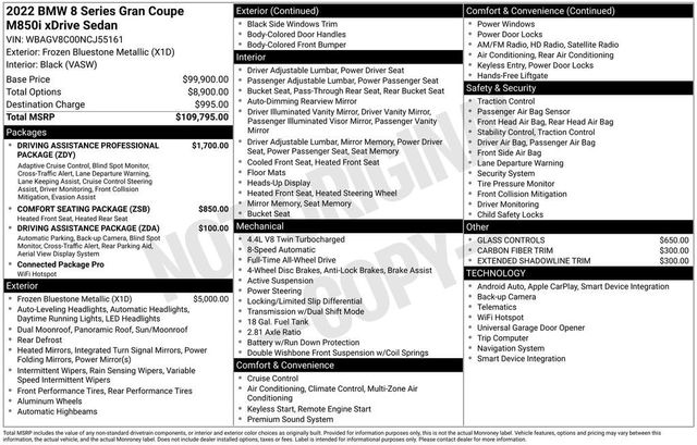 2022 BMW 8 Series M850i xDrive Gran Coupe - 22928343 - 5