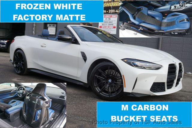 2022 BMW M4 Competition xDrive Convertible FROZEN WHITE BLUE CARBON BUCKETS  - 22985548 - 0