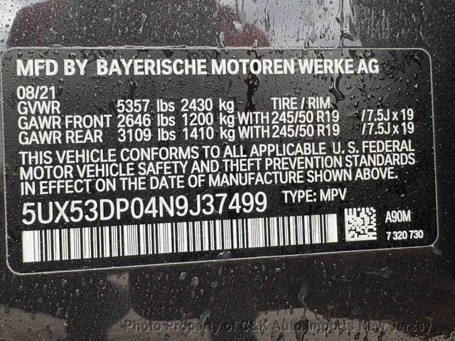 2022 BMW X3 xDrive30i ,PANORAMIC MOONROOF,REMOTE START,CONVENIENCE PKG,NAV - 22988160 - 59