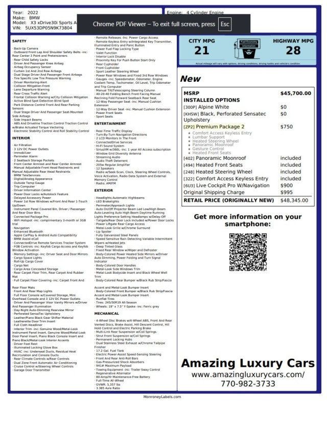 2022 BMW X3 xDrive30i Sports Activity Vehicle - 23057754 - 24