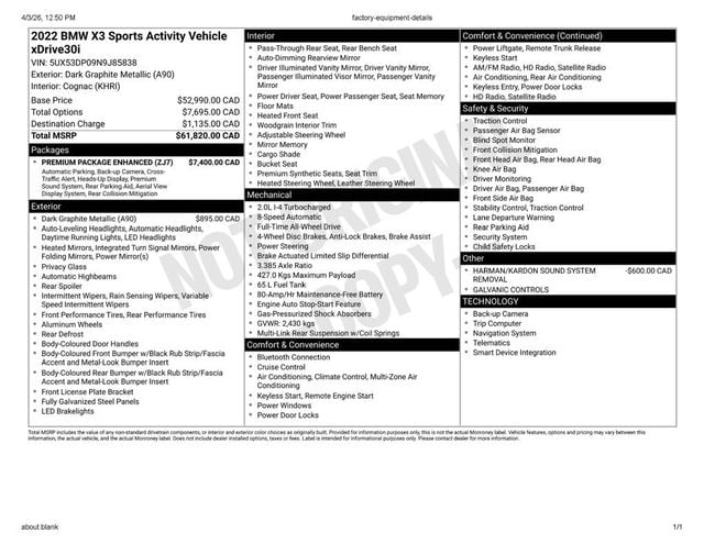 2022 BMW X3 xDrive30i Sports Activity Vehicle - 22953587 - 59