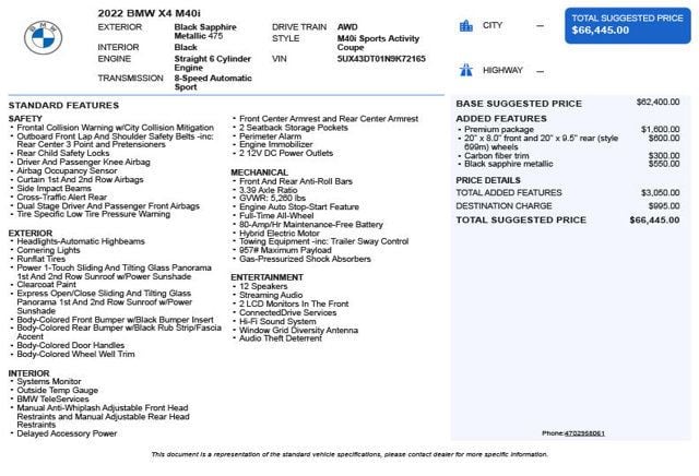 2022 BMW X4 M40i Sports Activity - 23075623 - 2