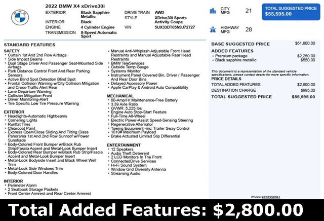 2022 BMW X4 xDrive30i Sports Activity - 22961429 - 2