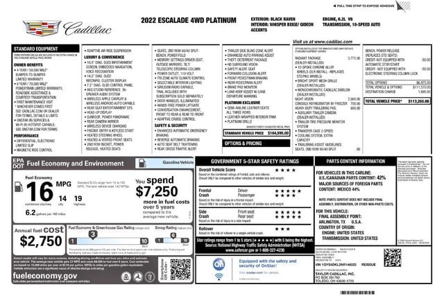 2022 Cadillac Escalade 4WD 4dr Premium Luxury Platinum - 23084993 - 2