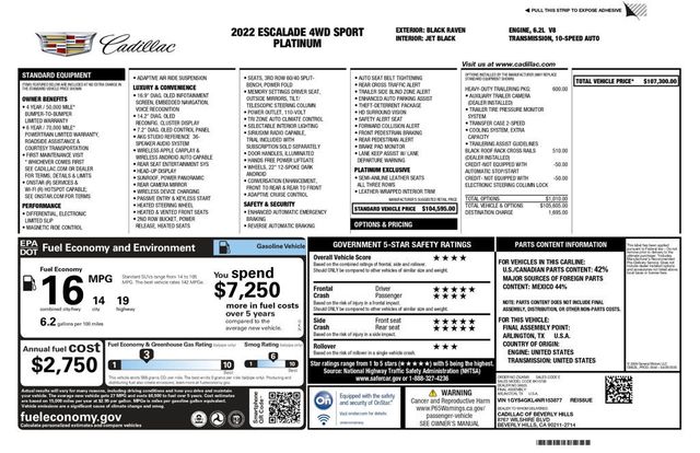 2022 Cadillac Escalade 4WD 4dr Sport Platinum - 22966152 - 6