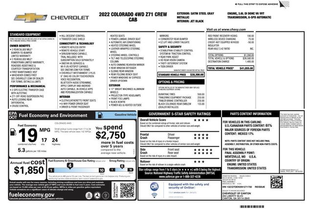 2022 Chevrolet Colorado 4WD Crew Cab 128" Z71 - 23099294 - 2