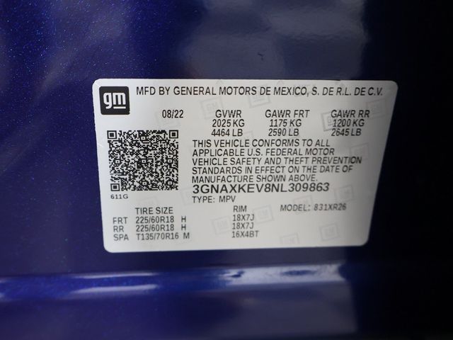 2022 Chevrolet Equinox FWD 4dr LT w/1LT - 22971521 - 49