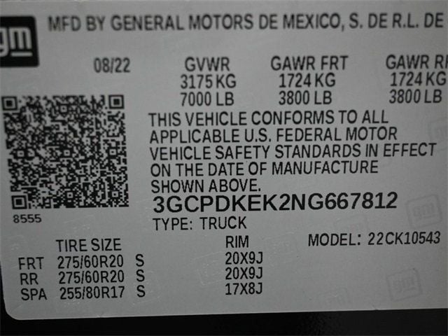 2022 Chevrolet Silverado 1500 4WD Crew Cab 147" LT w/2FL - 22920982 - 3