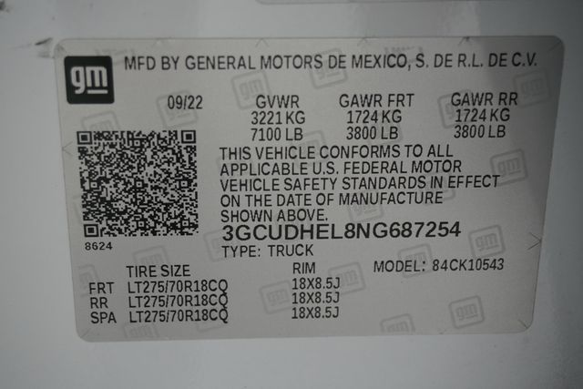 2022 Chevrolet Silverado 1500 4WD Crew Cab 147" ZR2 - 22903558 - 34