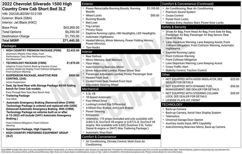 2022 Chevrolet Silverado 1500 High Country - 23029684 - 5