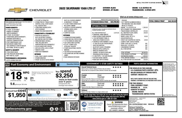 2022 Chevrolet Silverado 1500 LTD Crew Cab LT All Star Edition Plus Convenience Package - 22989789 - 10