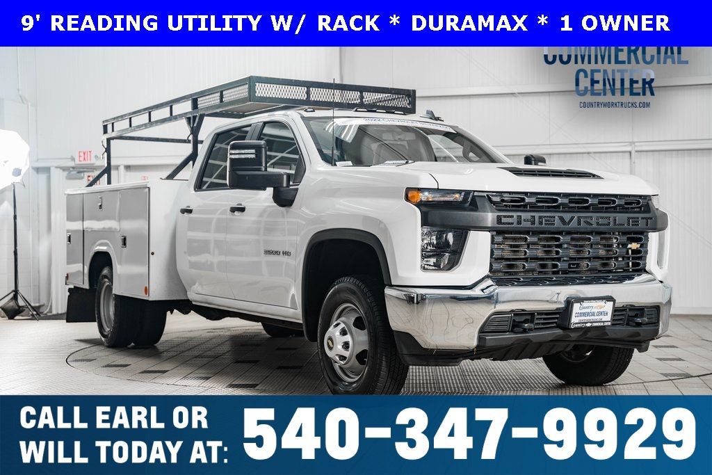 2022 Chevrolet Silverado 3500HD 3500HD CREW 4X4 * 6.6 DURAMAX * READING UTILITY W/RACK * 1 OWNER - 22410184 - 0