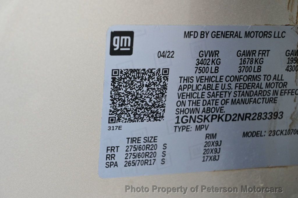 2022 Chevrolet Tahoe 4WD 4dr Z71 - 22893781 - 50