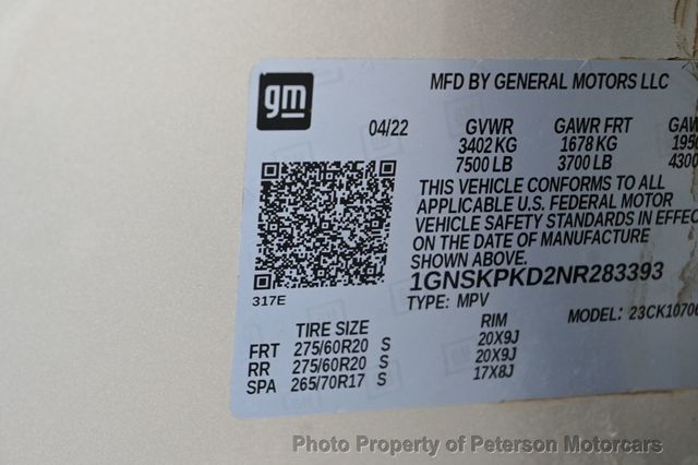 2022 Chevrolet Tahoe 4WD 4dr Z71 - 22893781 - 50