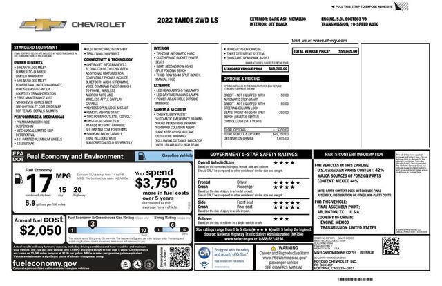 2022 Chevrolet Tahoe LS - 22922339 - 6