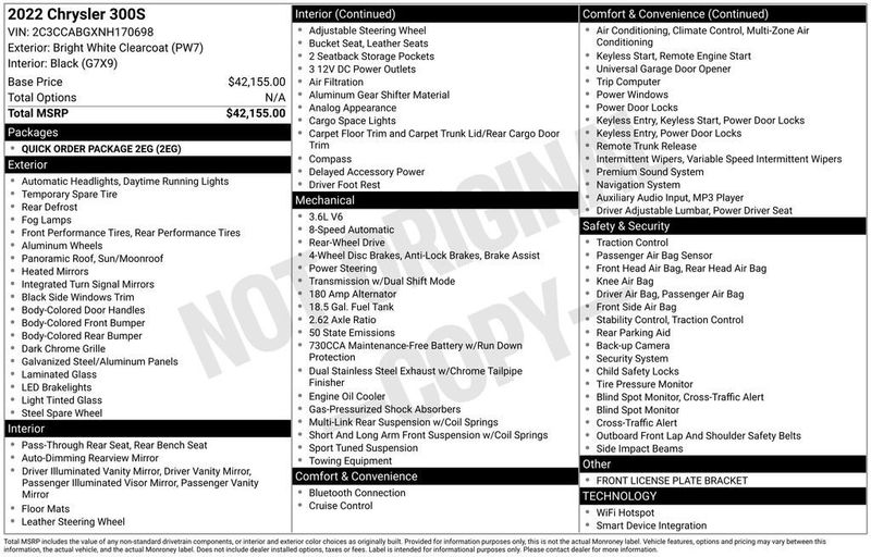 2022 Chrysler 300 300S RWD - 22926978 - 5