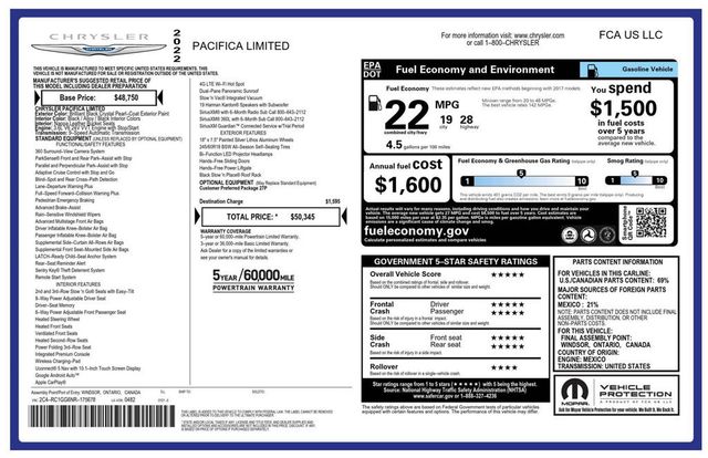 2022 Chrysler Pacifica Limited - 23050883 - 47
