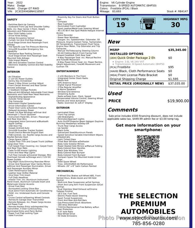 2022 Dodge Charger GT W/SPORT MODE, APPLE CARPLAY & ANDROID AUDIO - 22941460 - 12