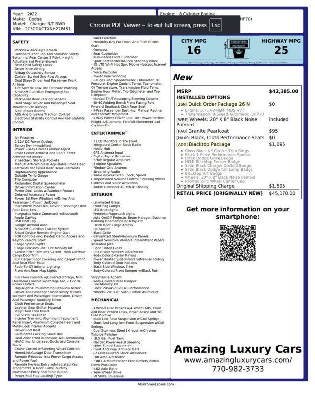 2022 Dodge Charger R/T RWD - 23078561 - 21