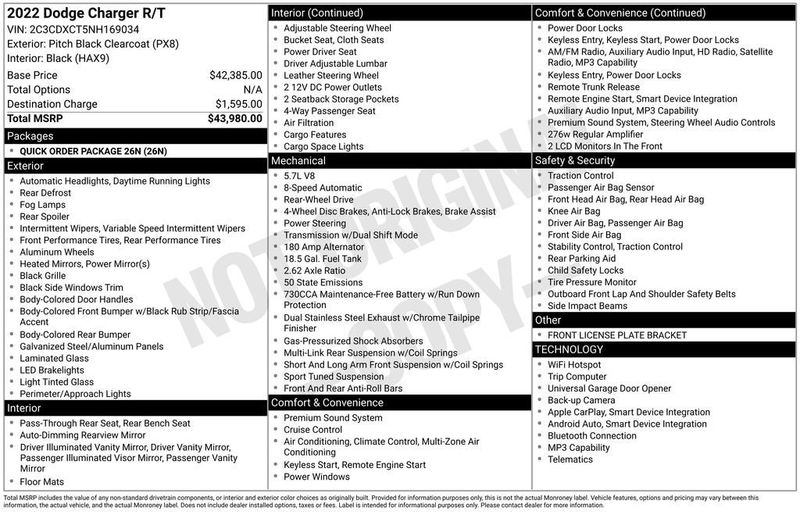 2022 Dodge Charger R/T RWD - 22947115 - 5