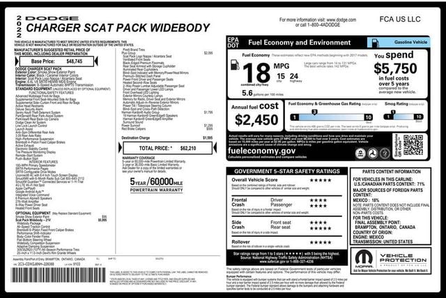 2022 Dodge Charger Scat Pack Widebody RWD - 23066579 - 2