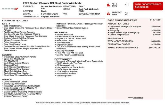 2022 Dodge Charger Scat Pack Widebody RWD - 22995354 - 2